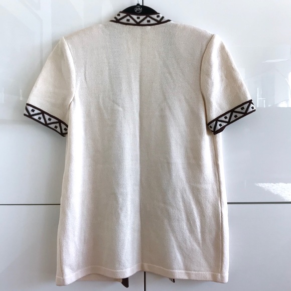 🚫SOLD🚫 St. John Short Sleeve Brown/Cream Jacket - Picture 6 of 6